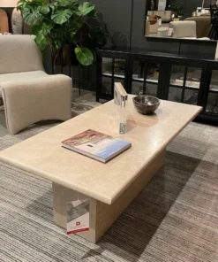 Four Hands New Arrivals Arum Coffee Table Cream Marble