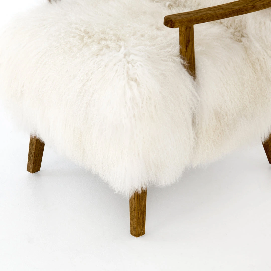 Four Hands New Arrivals Ashland Armchair Mongolion Cream Fur 9 Four Hands New Arrivals Ashland Armchair Mongolion Cream Fur