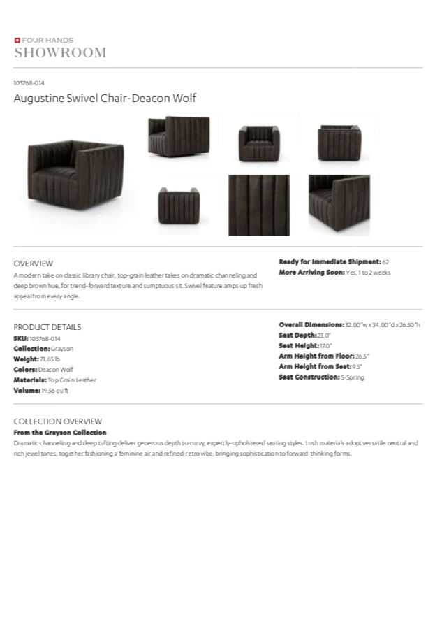 Four Hands Augustine Chair Deacon Wolf 11 Four Hands Augustine Chair Deacon Wolf