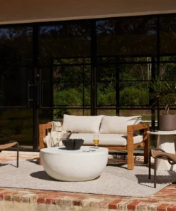 Four Hands Basil Outdoor Coffee Table Matte White New Arrivals