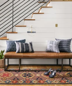 Four Hands Beaumont Bench Warm Taupe Dakota Leather