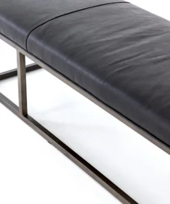 Four Hands New Arrivals Beaumont Bench Rider Black Leather 13 Four Hands New Arrivals Beaumont Bench Rider Black Leather