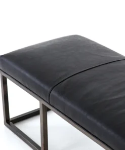 Four Hands New Arrivals Beaumont Bench Rider Black Leather 12 Four Hands New Arrivals Beaumont Bench Rider Black Leather