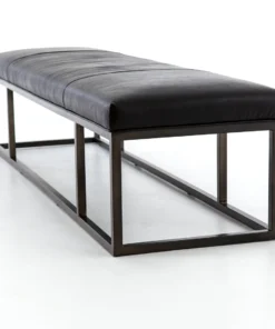 Four Hands New Arrivals Beaumont Bench Rider Black Leather 10 Four Hands New Arrivals Beaumont Bench Rider Black Leather