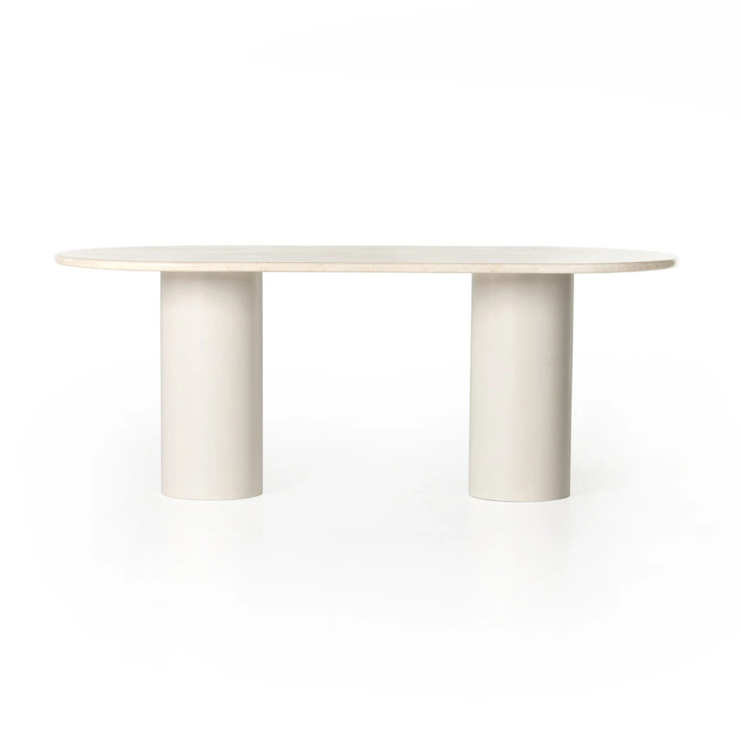 Four Hands Belle Oval Dining Table Cream Marble 5 Four Hands Belle Oval Dining Table Cream Marble