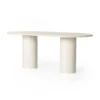 Four Hands Belle Oval Dining Table Cream Marble