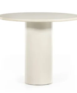 Four Hands New Arrivals Belle Round Dining Table Cream Marble