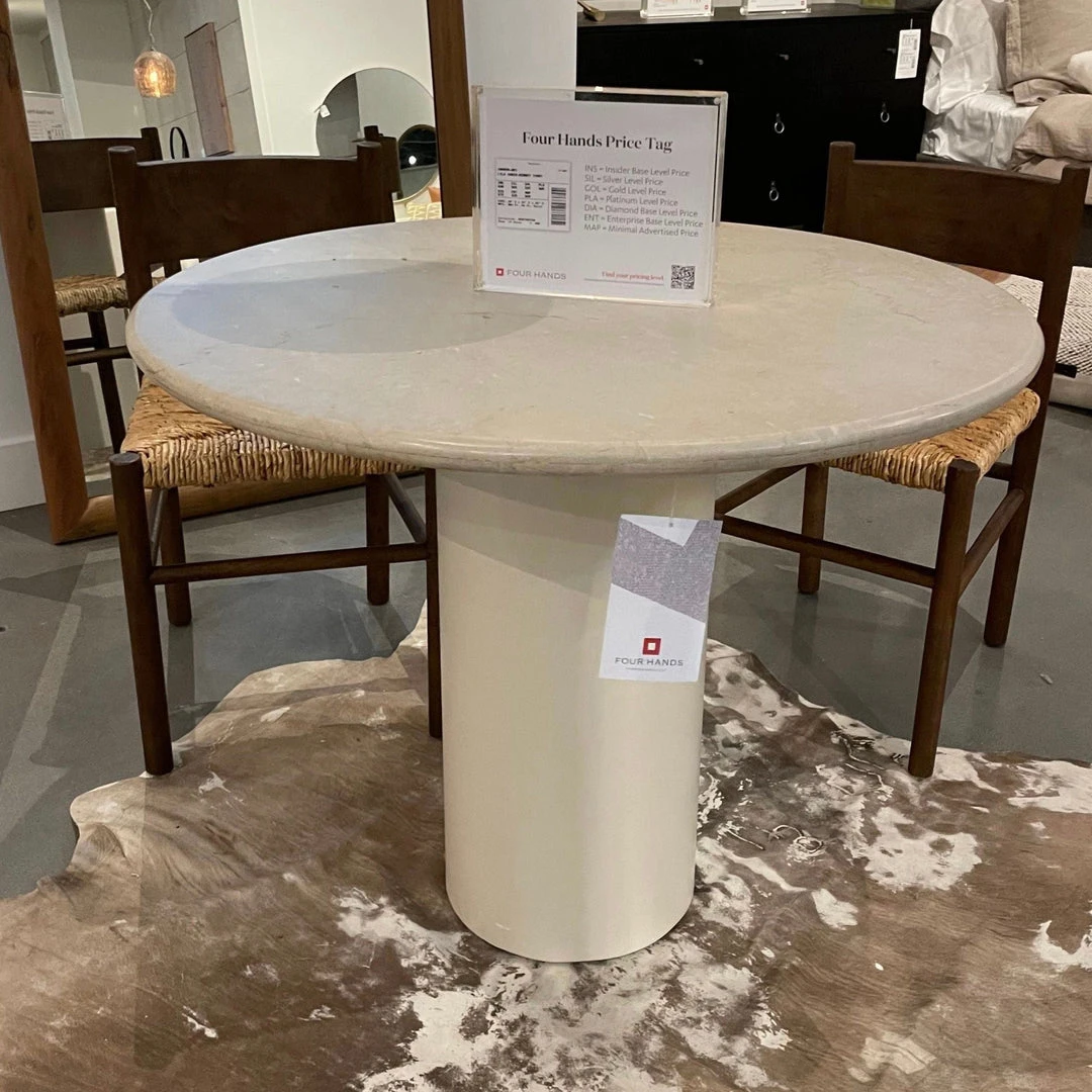Four Hands New Arrivals Belle Round Dining Table Cream Marble 2 Four Hands New Arrivals Belle Round Dining Table Cream Marble
