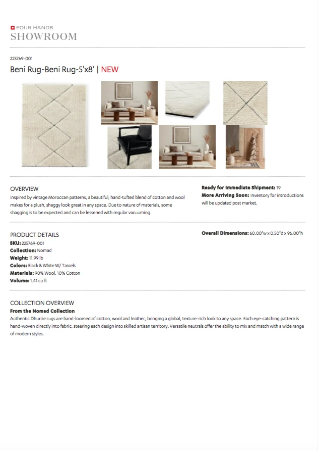 Four Hands Beni Rug 9 Four Hands Beni Rug