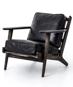 Four Hands New Arrivals Brooks Lounge Chair Rialto Ebony