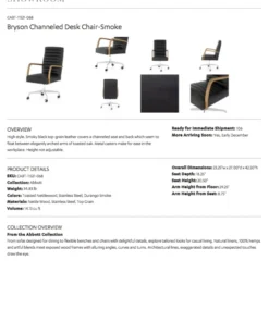 Four Hands Bryson Channeled Desk Chair Smoke New Arrivals