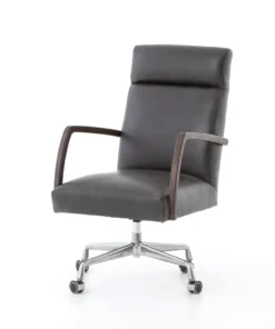 Four Hands Bryson Desk Chair Chaps Ebony