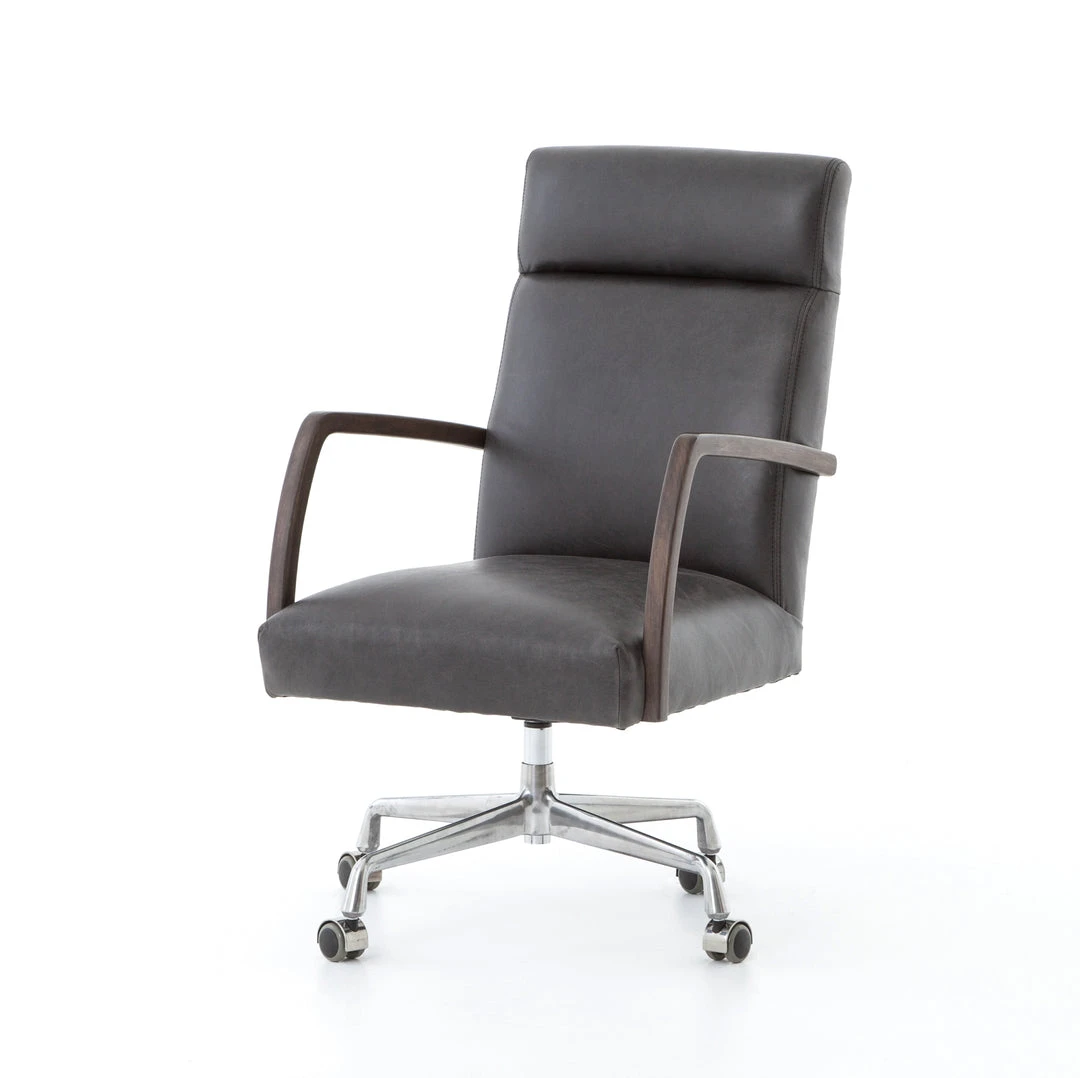 Four Hands Bryson Desk Chair Chaps Ebony 1 Four Hands Bryson Desk Chair Chaps Ebony