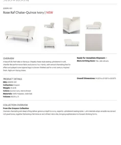 Four Hands New Arrivals Rose Chaise Right Arm