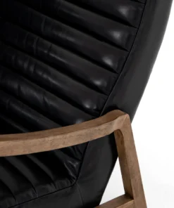 Four Hands Chance Chair Dakota Black Leather New Arrivals