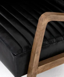 Four Hands Chance Chair Dakota Black Leather New Arrivals