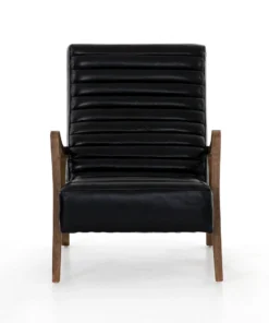 Four Hands Chance Chair Dakota Black Leather New Arrivals