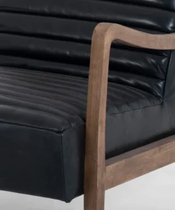 Four Hands Chance Chair Dakota Black Leather New Arrivals