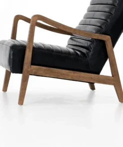 Four Hands Chance Chair Dakota Black Leather New Arrivals