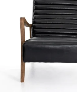 Four Hands Chance Chair Dakota Black Leather New Arrivals