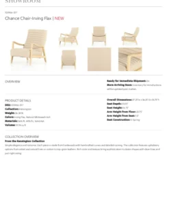 Four Hands Chance Chair Irving Flax New Arrivals