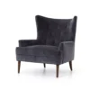 Four Hands Clermont Chair Charcoal Worn Velvet New Arrivals