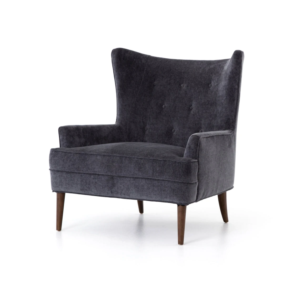 Four Hands Clermont Chair Charcoal Worn Velvet New Arrivals 1 Four Hands Clermont Chair Charcoal Worn Velvet New Arrivals