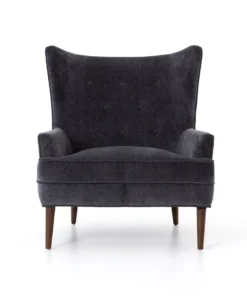 Four Hands Clermont Chair Charcoal Worn Velvet New Arrivals