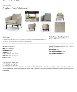 Four Hands Copeland Chair Orly Natural 16 Four Hands Copeland Chair Orly Natural