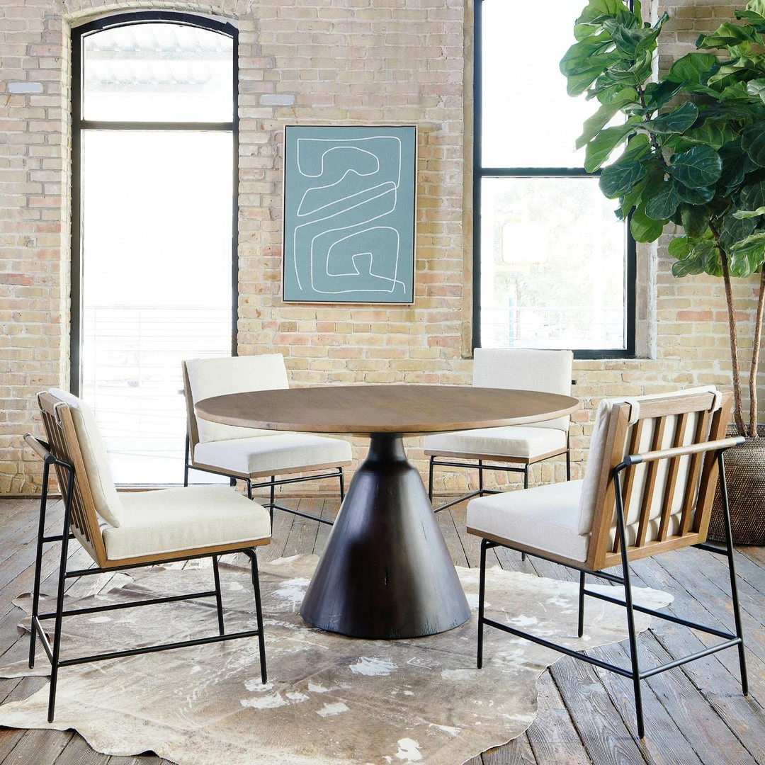 Four Hands Crete Dining Chair Saville Flax And Brown New Arrivals 2 Four Hands Crete Dining Chair Saville Flax And Brown New Arrivals