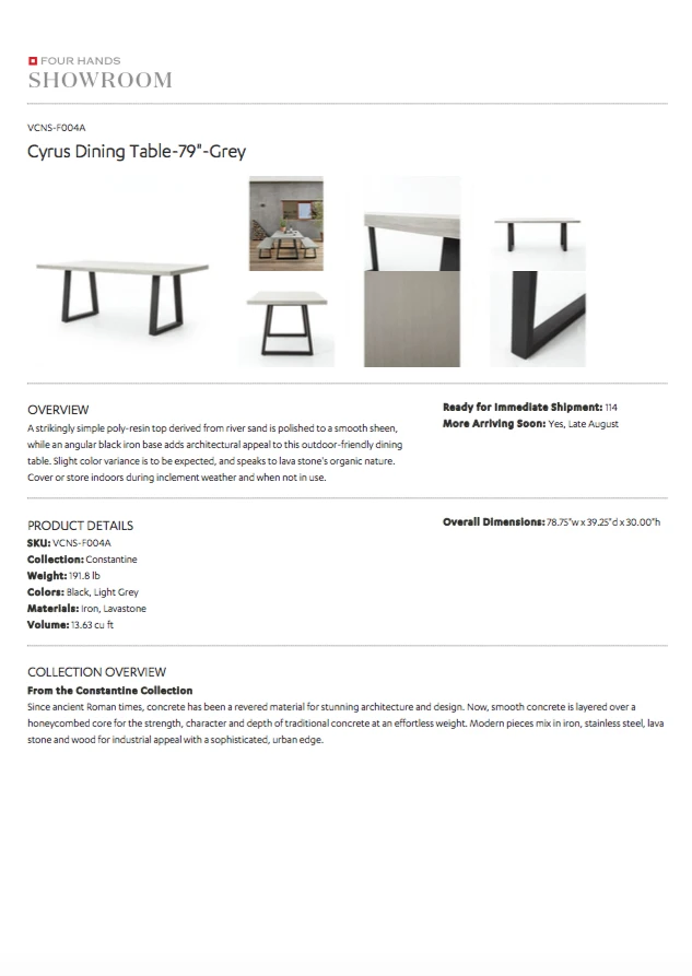Four Hands Cyrus Rectangle Dining Table 8 Four Hands Cyrus Rectangle Dining Table
