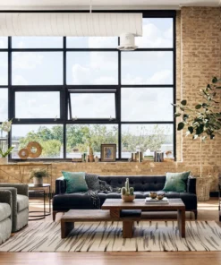 Four Hands New Arrivals Dylan Leather Sofa Rider Black