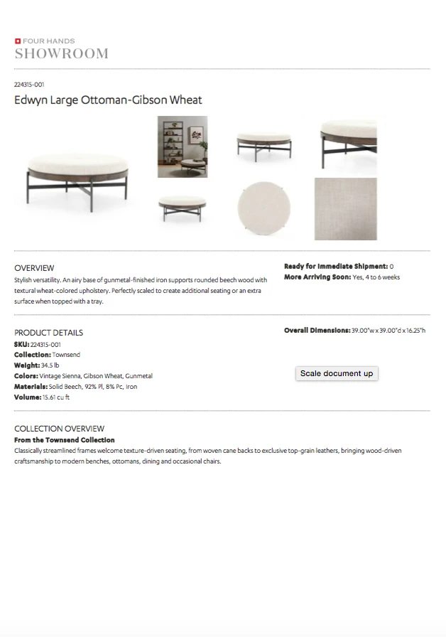 Four Hands Edwyn Large Ottoman Gibson Wheat New Arrivals 9 Four Hands Edwyn Large Ottoman Gibson Wheat New Arrivals