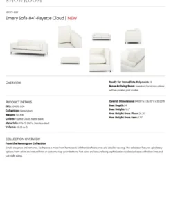 Four Hands New Arrivals Emery Sofa Fayette Cloud 15 Four Hands New Arrivals Emery Sofa Fayette Cloud