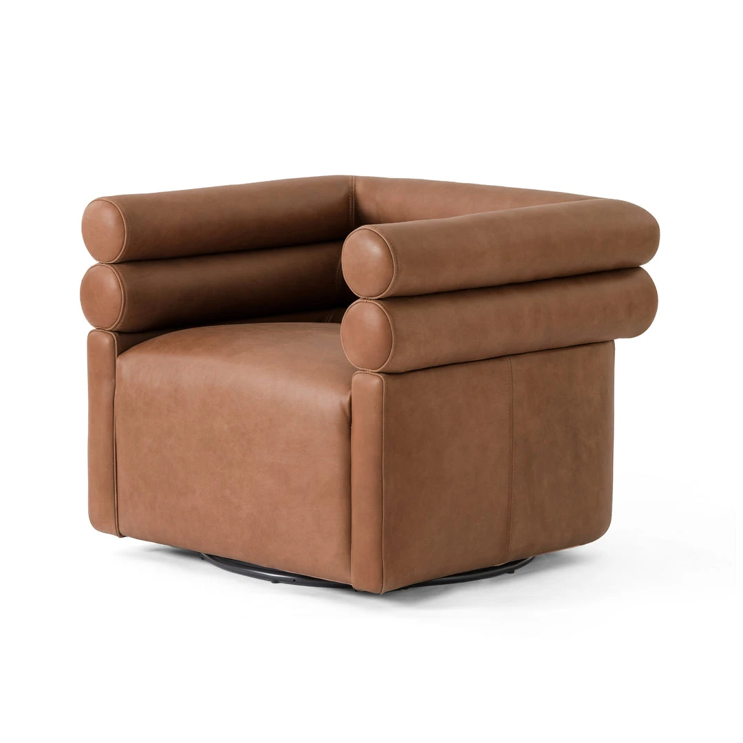 Four Hands Evie Swivel Chair Palermo Cognac New Arrivals 1 Four Hands Evie Swivel Chair Palermo Cognac New Arrivals
