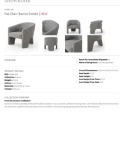 Four Hands Fae Chair Barron Smoke