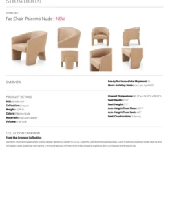 Four Hands Fae Chair Palermo Nude 21 Four Hands Fae Chair Palermo Nude