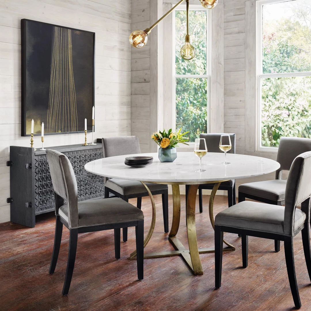 Four Hands New Arrivals Gage Dining Table Polished White Marble 2 Four Hands New Arrivals Gage Dining Table Polished White Marble