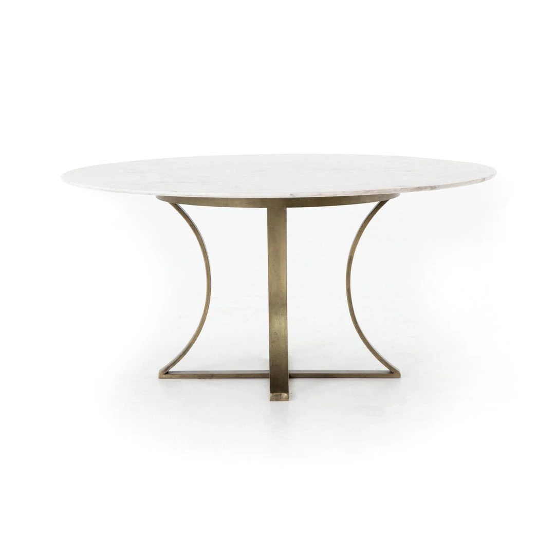 Four Hands New Arrivals Gage Dining Table Polished White Marble 4 Four Hands New Arrivals Gage Dining Table Polished White Marble
