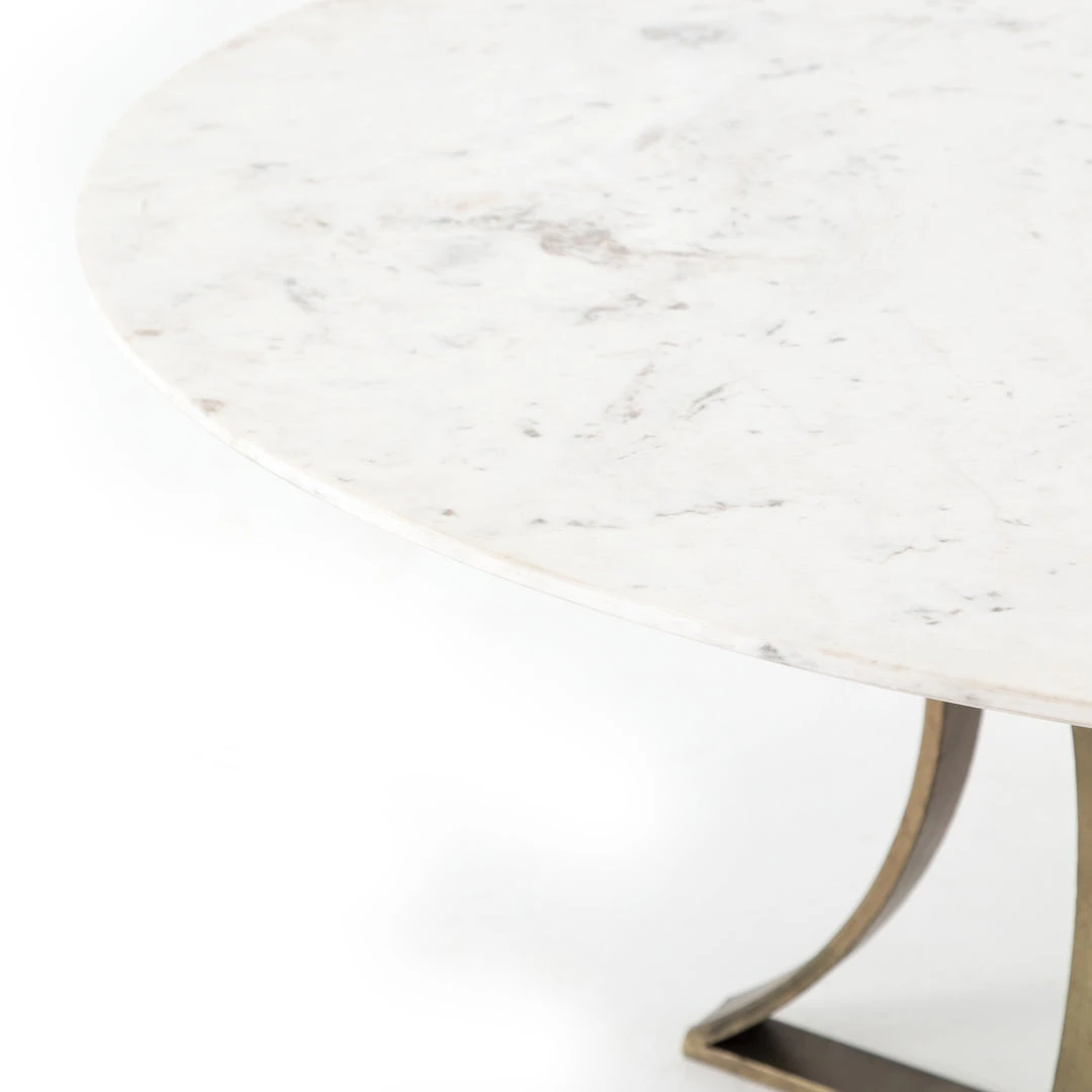 Four Hands New Arrivals Gage Dining Table Polished White Marble 6 Four Hands New Arrivals Gage Dining Table Polished White Marble
