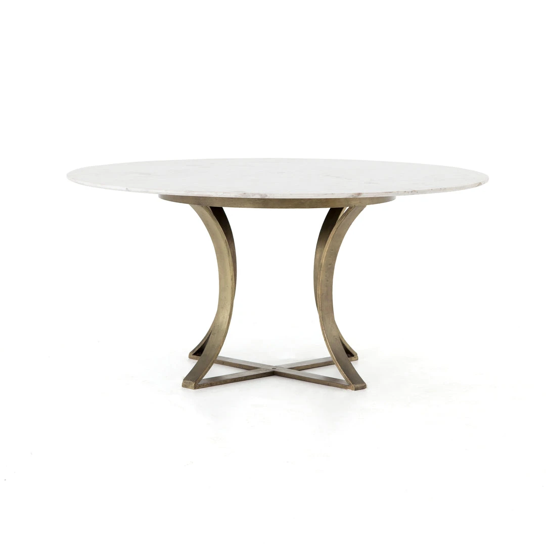 Four Hands New Arrivals Gage Dining Table Polished White Marble 1 Four Hands New Arrivals Gage Dining Table Polished White Marble