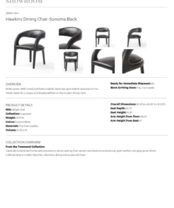 Four Hands Hawkins Dining Chair Sonoma Black