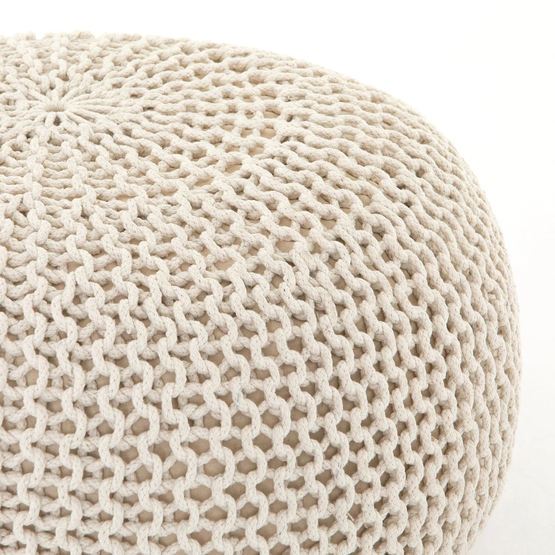 Four Hands Jute Knit Pouf White New Arrivals 2 Four Hands Jute Knit Pouf White New Arrivals