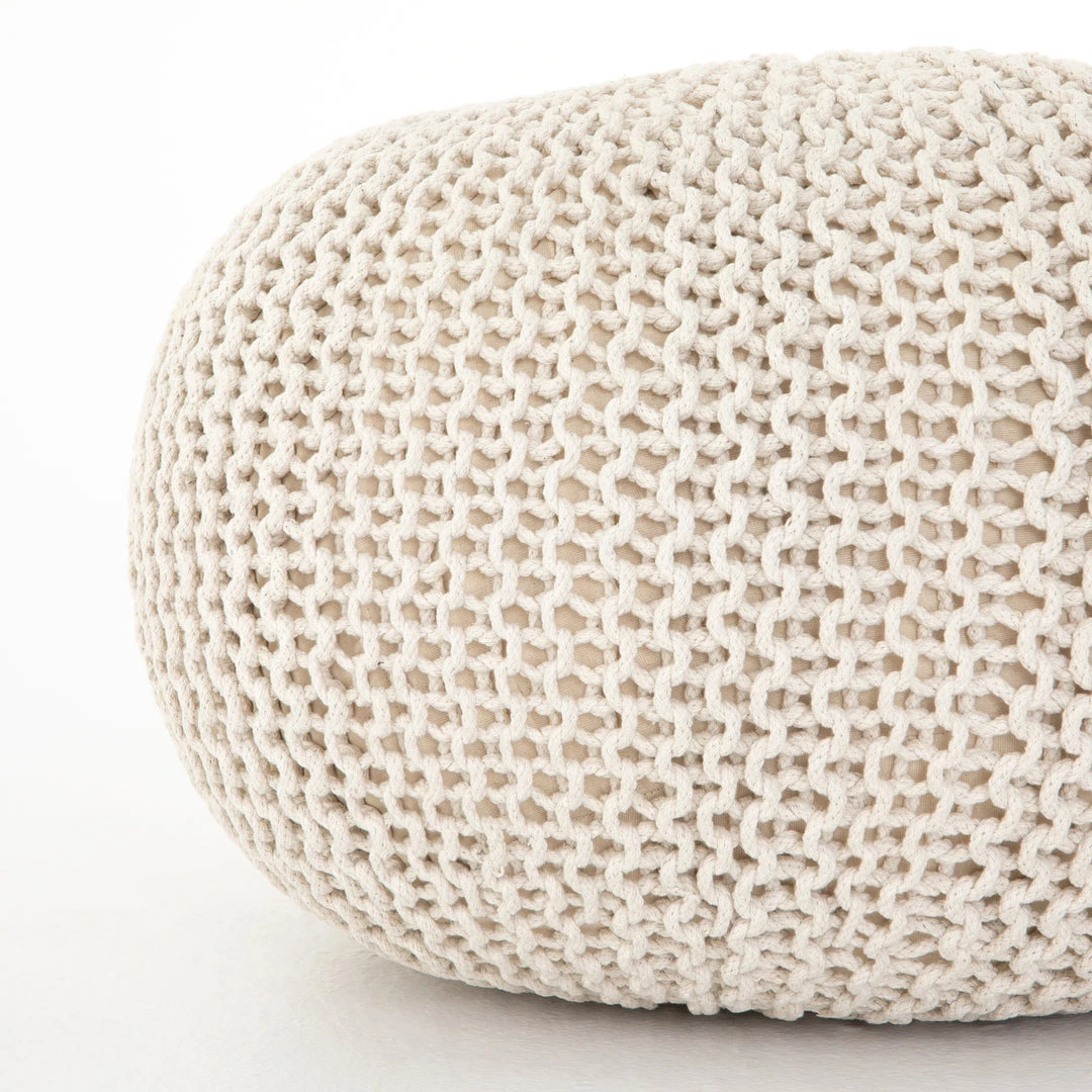 Four Hands Jute Knit Pouf White New Arrivals 5 Four Hands Jute Knit Pouf White New Arrivals