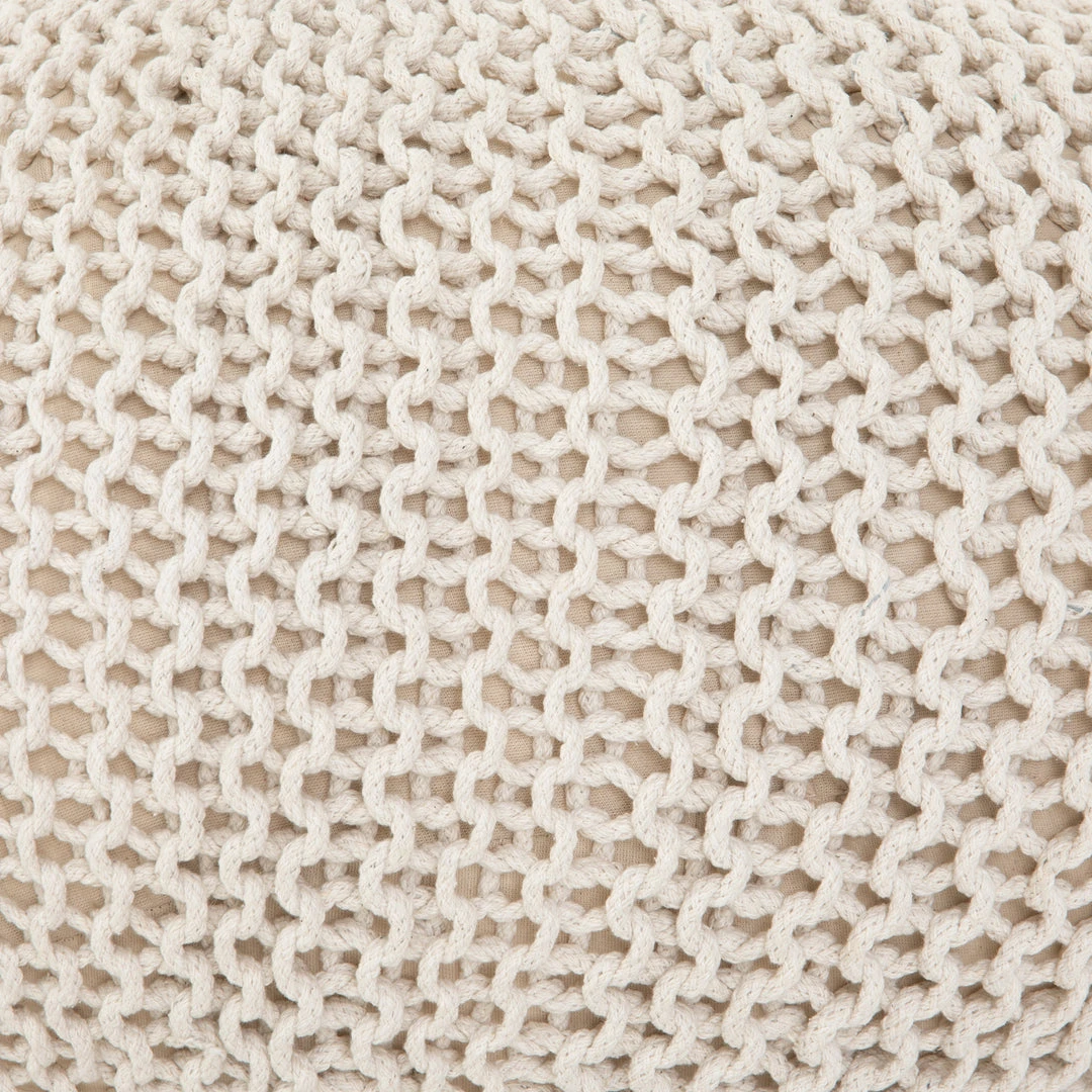 Four Hands Jute Knit Pouf White New Arrivals 4 Four Hands Jute Knit Pouf White New Arrivals