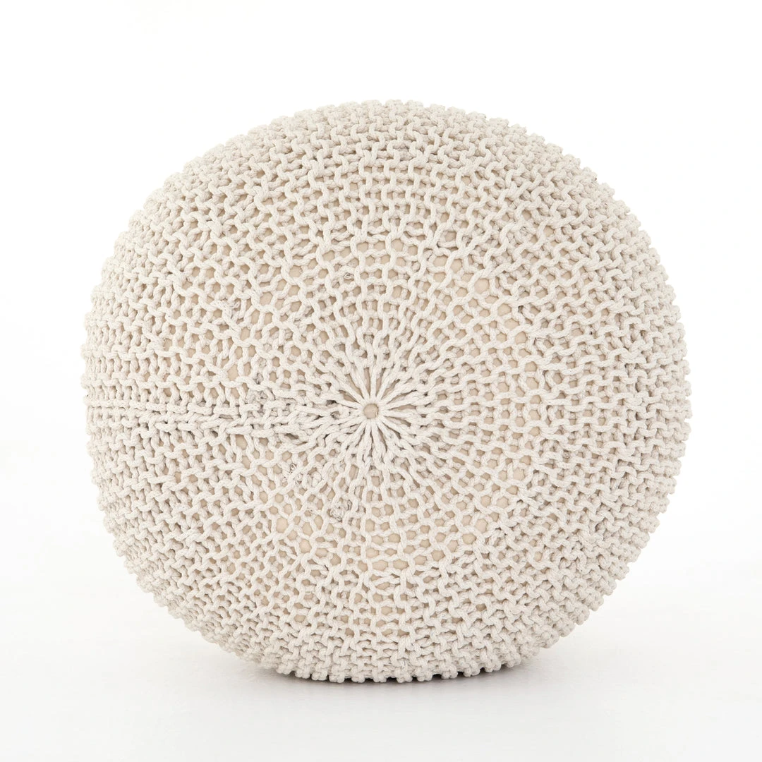 Four Hands Jute Knit Pouf White New Arrivals 3 Four Hands Jute Knit Pouf White New Arrivals