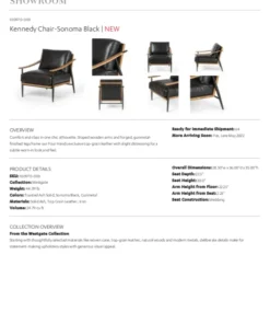 Four Hands Kennedy Chair Sonoma Black