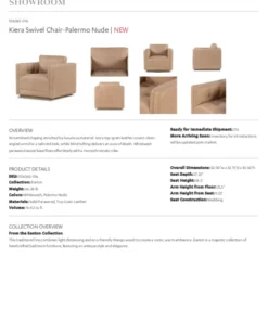 Four Hands Kiera Swivel Chair Palermo Nude