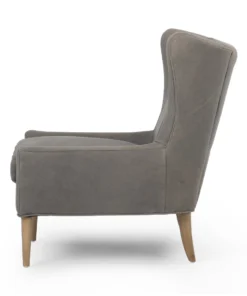 Four Hands Marlow Wing Chair Umber Pewter Leather New Arrivals