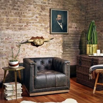 Four Hands Maxx Swivel Chair Destroyed Black 2 Four Hands Maxx Swivel Chair Destroyed Black